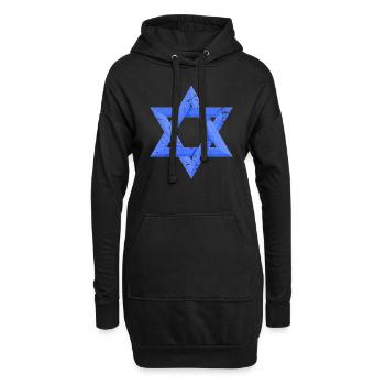 Davidstern - Hoodie-Kleid - Schwarz - Vorne