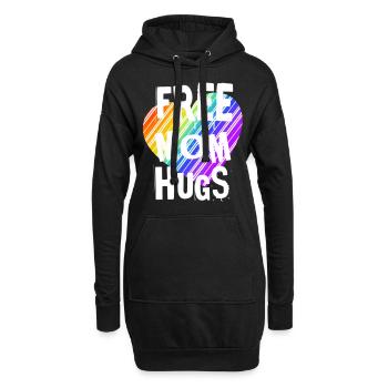 T-shirts Drapeau LGBT Lesbian Gay Pride - Sweat-shirt à capuche long Femme - noir - Devant