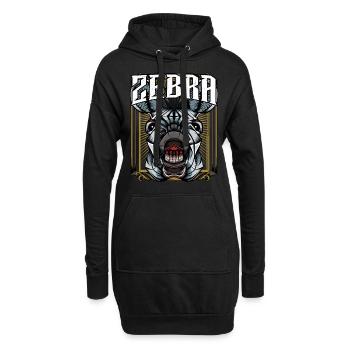 Zebra Zebrastreifen Zebrakopf Modern Trendy Pferd - Hoodie-Kleid - Schwarz - Vorne