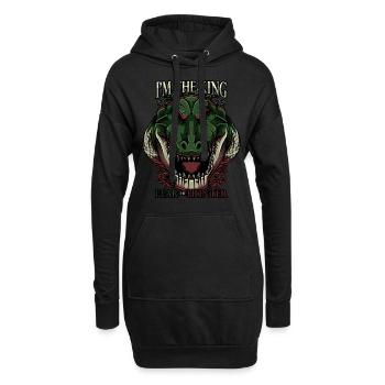 Moderne crocodile Trendy Alligator Afrique prédateur - Sweat-shirt à capuche long Femme - noir - Devant