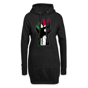 Drapeau de poing palestinien - Sweat-shirt à capuche long Femme - noir - Devant