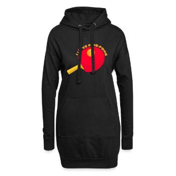 tennis de table - Sweat-shirt à capuche long Femme - noir - Devant