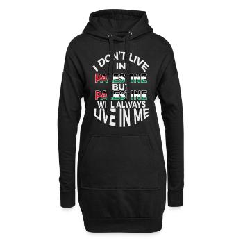 Palästina Leben - Hoodie-Kleid - Schwarz - Vorne