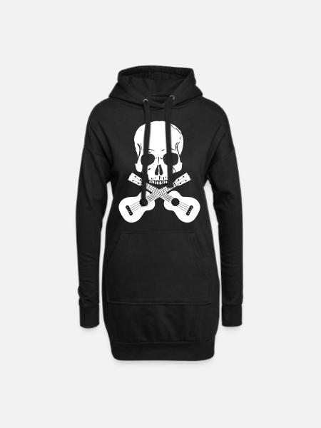 Ukulele Ukulele - Hoodie-Kleid - Schwarz