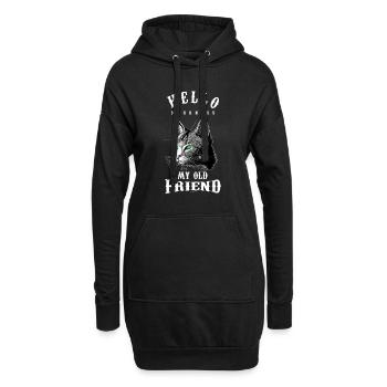 Hello Darkness My Old Friend Funny Cat Lovers Cat - Hoodie Dress - black - Front