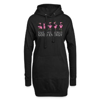 Flamingo disant yoga cadeau drôle drôle - Sweat-shirt à capuche long Femme - noir - Devant