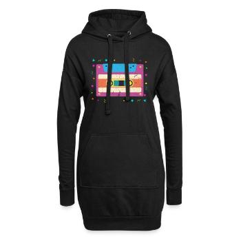 Kassette - Hoodie-Kleid - Schwarz - Vorne