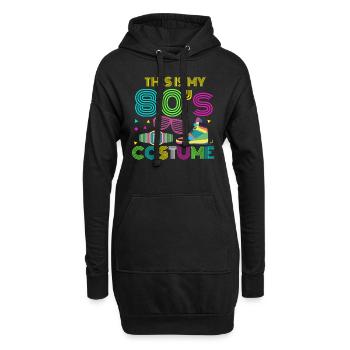 80er 80s Achtziger 1980 Kostüm Motto Geschenk - Hoodie-Kleid - Schwarz - Vorne