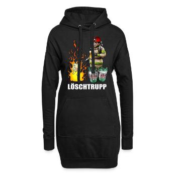 Löschtrupp Feuerwehr Feuerwehrmann Bier Geschenk - Hoodie-Kleid - Schwarz - Vorne