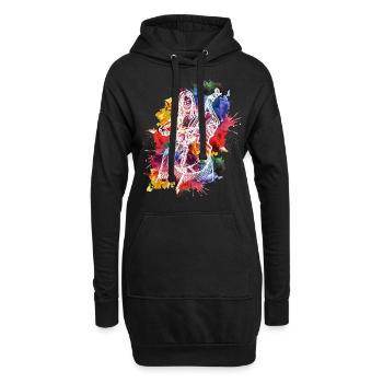 Professeur de musique musicien violoncelle abstrait - Sweat-shirt à capuche long Femme - noir - Devant