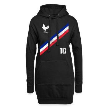 Maillot de France - Sweat-shirt à capuche long Femme - noir - Devant