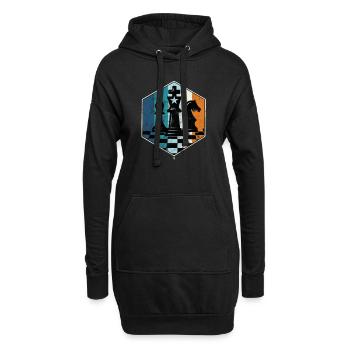 Pièce d'échecs vintage rétro Chess Master Club - Sweat-shirt à capuche long Femme - noir - Devant