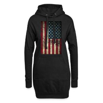 Fahne USA Flagge Amerika - Hoodie-Kleid - Schwarz - Vorne