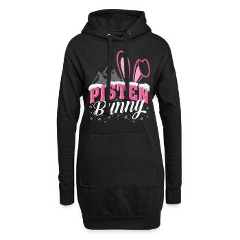 Lustiges Apres Ski Winter Pisten Bunny Geschenk - Hoodie-Kleid - Schwarz - Vorne