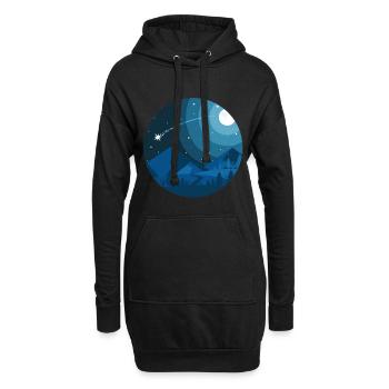 Uncharted Nachthimmel-kreisförmige einfache Grafik - Hoodie-Kleid - Schwarz - Vorne