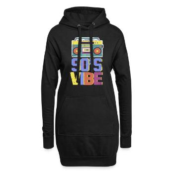 90s 90er Jahre Ghettoblaster Kassette Geschenk - Hoodie-Kleid - Schwarz - Vorne