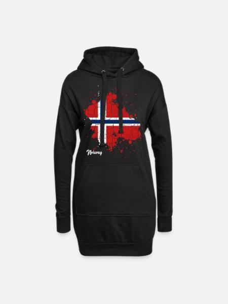 Norwegen - Hoodie-Kleid - Schwarz