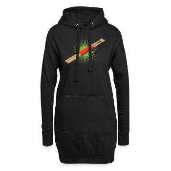 Schlagzeug Schlagzeuger Drumsticks Retro Geschenk - Hoodie-Kleid - Schwarz - Vorne