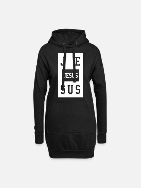 Jésus - Sweat-shirt à capuche long Femme - noir