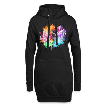 Koi - Hoodie-Kleid - Schwarz - Vorne