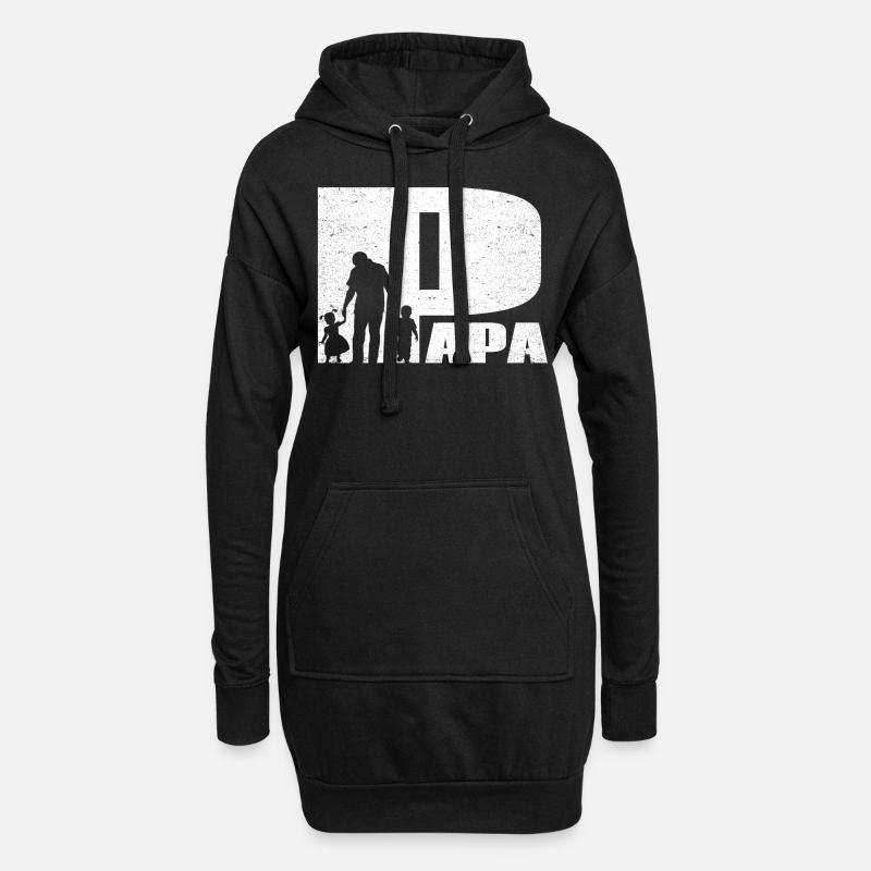 Papa - Hoodie-Kleid - Schwarz
