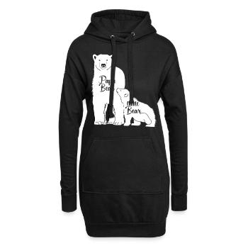 Eisbären Papa und Sohn Bär Bären Geschenk - Hoodie-Kleid - Schwarz - Vorne