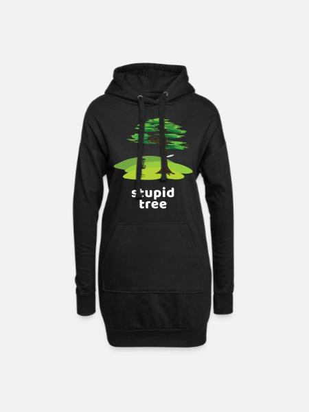 Dummer Baum Disc Golf - Hoodie-Kleid - Schwarz