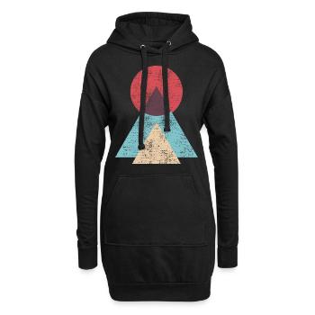 Montagnes soleil nature résumé - Sweat-shirt à capuche long Femme - noir - Devant
