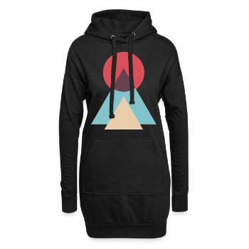 Natur - Hoodie-Kleid - Schwarz - Vorne