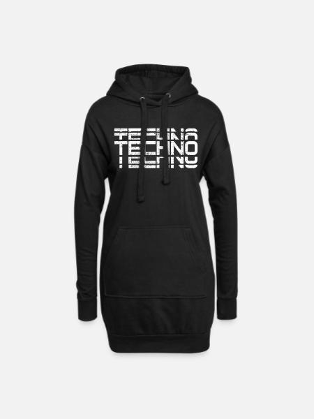Techno Design - Hoodie-Kleid - Schwarz