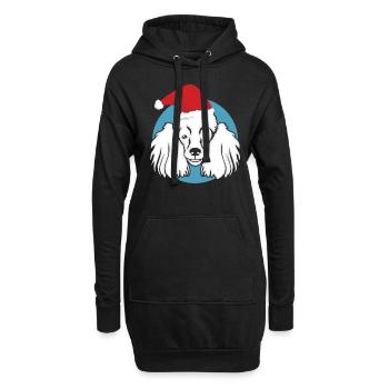 Chien de race caniche mignon - Sweat-shirt à capuche long Femme - noir - Devant