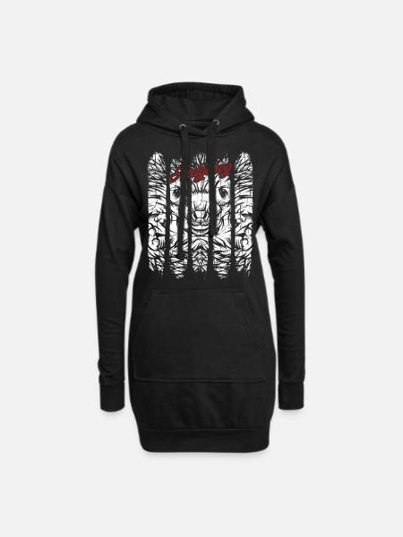 Igel - Hoodie-Kleid - Schwarz