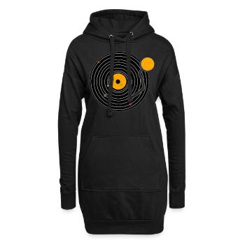 Disques Vinyles - Sweat-shirt à capuche long Femme - noir - Devant