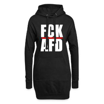 Fuck Afd Anti Rassismus Gegen Rechts - Hoodie-Kleid - Schwarz - Vorne