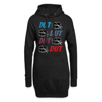 Batteur pilons tambour - Sweat-shirt à capuche long Femme - noir - Devant