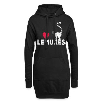 Lémurien - Sweat-shirt à capuche long Femme - noir - Devant