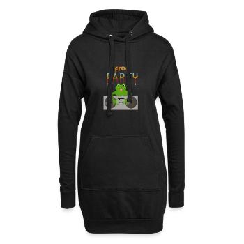 grenouille - Sweat-shirt à capuche long Femme - noir - Devant