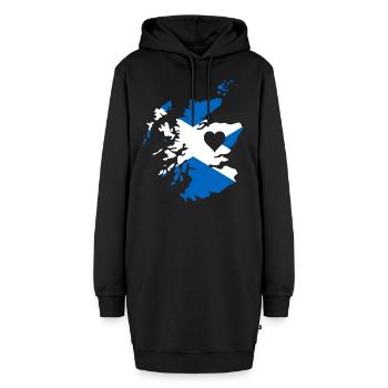 Schottische Liebe mit Herz Geschenk Schottland - Hoodie-Kleid - Schwarz - Vorne - AI Model Female 172 light (172cm)