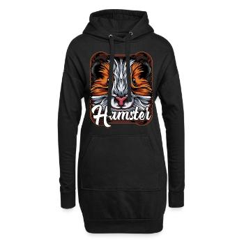Hamster Nagetier Haustier Zwerghamster Geschenk - Hoodie-Kleid - Schwarz - Vorne