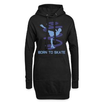 Figure de patins de patinage artistique - Sweat-shirt à capuche long Femme - noir - Devant