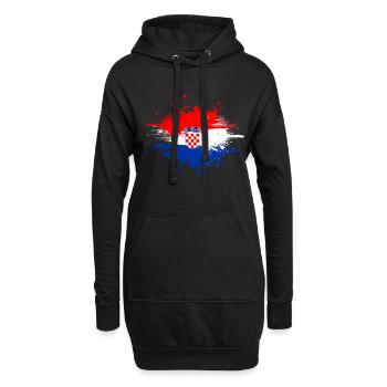 Kroatien - Hoodie-Kleid - Schwarz - Vorne