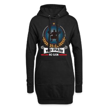 Bodybuilding - Hoodie-Kleid - Schwarz - Vorne