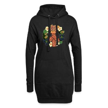 Peace Zeichen Keto Vegan Gemuese - Hoodie-Kleid - Schwarz - Vorne