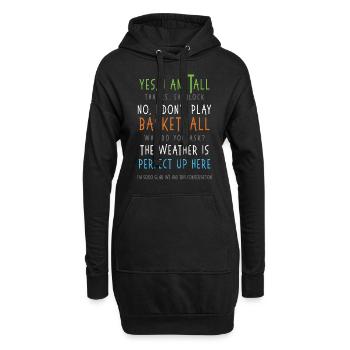 Oui, je suis grand, non, je ne joue pas au basketball sarcastique - Sweat-shirt à capuche long Femme - noir - Devant