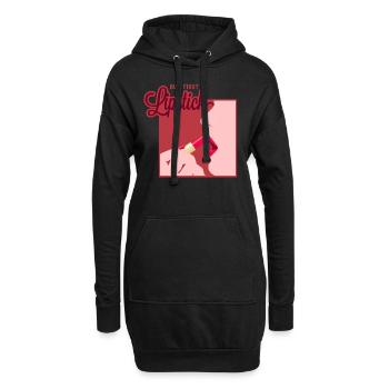 Rouge à lèvres cosmétiques Maquillage - Sweat-shirt à capuche long Femme - noir - Devant