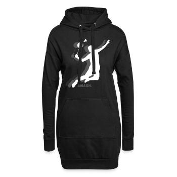 Raquette de badminton Smash - Sweat-shirt à capuche long Femme - noir - Devant