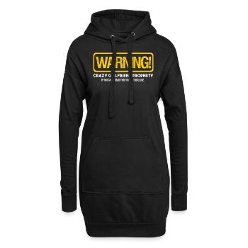 Warning Crazy Girlfriend Property Funny Boyfriend - Hoodie Dress - black - Front