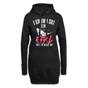 je sais que j'aime une fille qui essaie de suivre - Sweat-shirt à capuche long Femme - noir - Devant