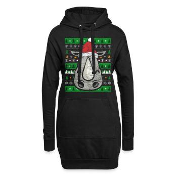 Rhino Ugly Christmas - Sweat-shirt à capuche long Femme - noir - Devant