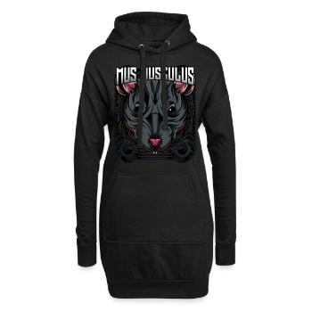 Mus Musculus | Hausmaus Maus Mäuschen Geschenk - Hoodie-Kleid - Schwarz - Vorne